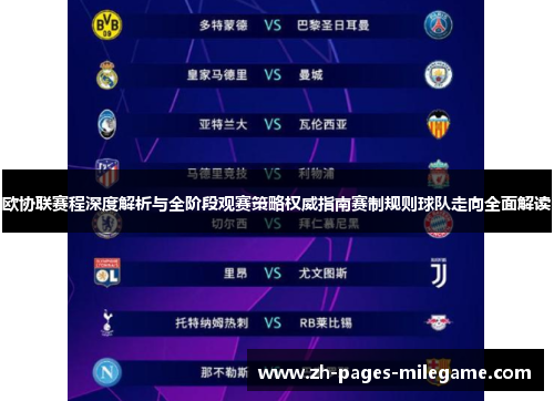 欧协联赛程深度解析与全阶段观赛策略权威指南赛制规则球队走向全面解读